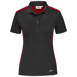 Ladies Glendower Golf Shirt - BLACK RED - 3XL
