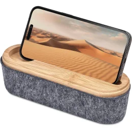 Okiyo Byoga Recycled PET Felt & Bamboo Stationery Case - GREY