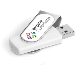 Axis Dome Flash Drive - SOLID WHITE - 8GB