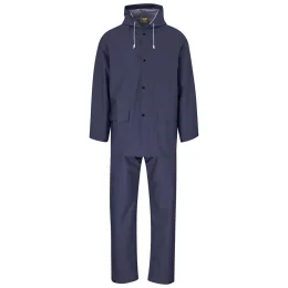 Light Hurricane Rubberised Polyester/PVC Rainsuit - NAVY - XL