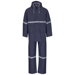 Light Duty Tornado  Hi-Viz Reflective  Rubberised Rainsuit - NAVY - 2XL