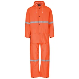 Light Duty Tornado  Hi-Viz Reflective  Rubberised Rainsuit - ORANGE - 2XL